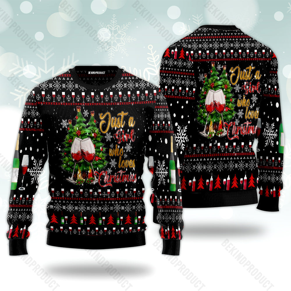 Just A Girl Who Loves Christmas Ugly Christmas Sweater For Men & Women Christmas Gift Sweater USN2030 - WeCustomit