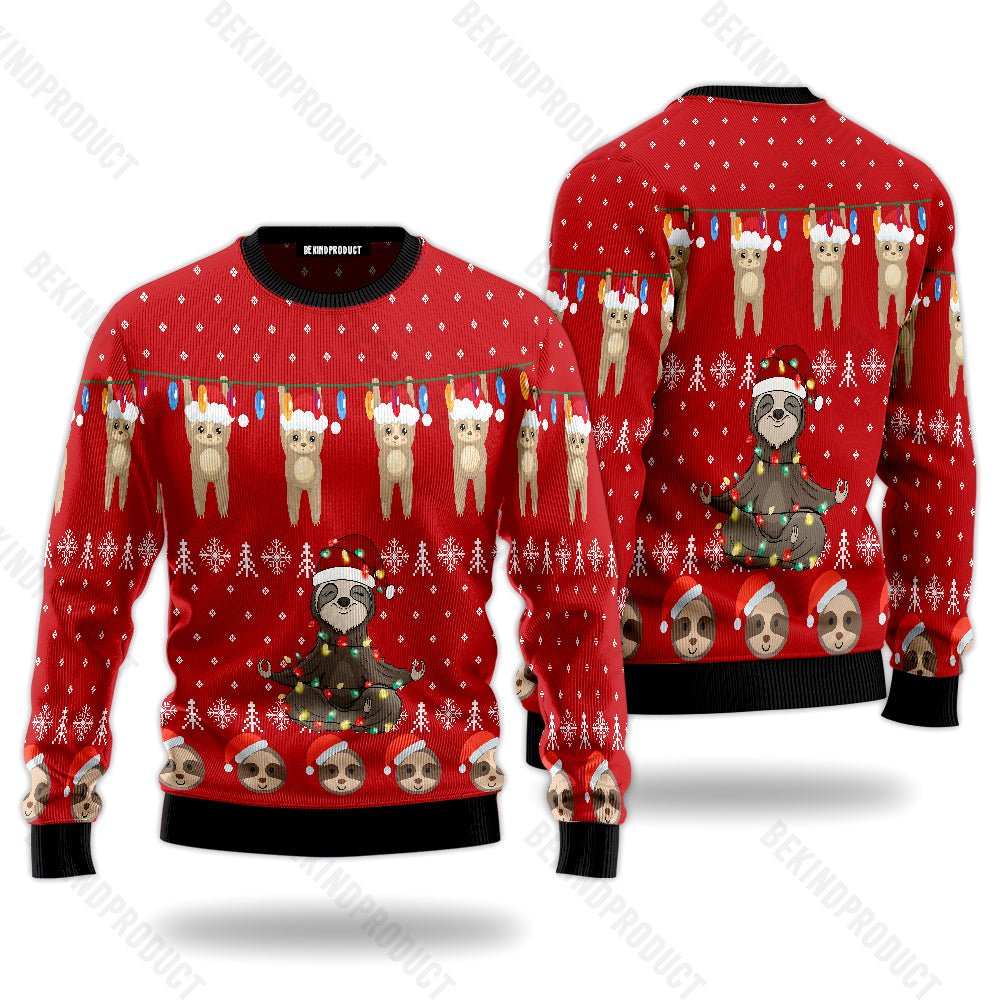 Merry Slothmas Ugly Christmas Sweater For Men & Women Christmas Gift Sweater USN2032 - WeCustomit