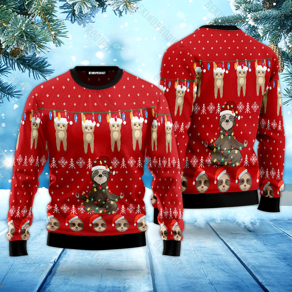 Merry Slothmas Ugly Christmas Sweater For Men & Women Christmas Gift Sweater USN2032 - WeCustomit