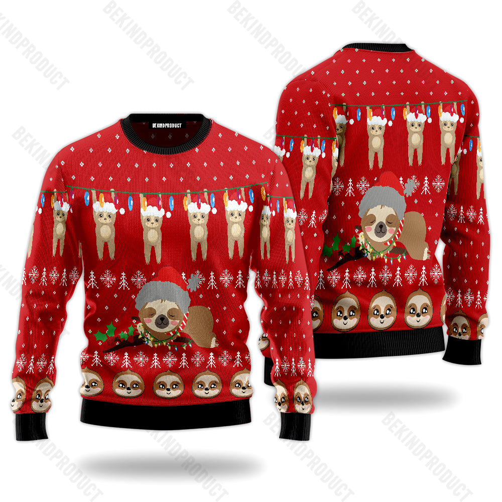 Merry Christmas Sloth Ugly Christmas Sweater For Men & Women Christmas Gift Sweater USN2033 - WeCustomit