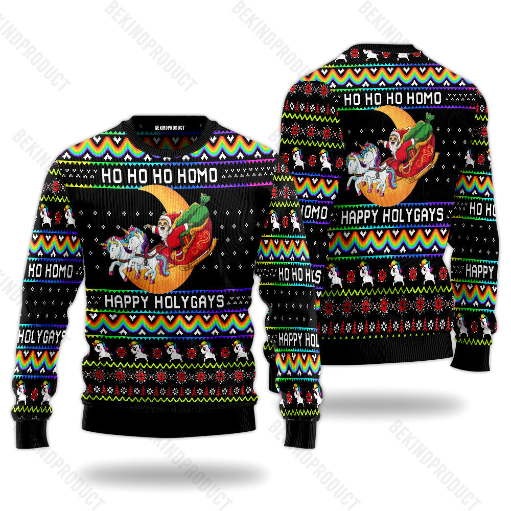 Santa Clause With Unicorn Ugly Christmas Sweater For Men & Women Christmas Gift Sweater USN2041 - WeCustomit