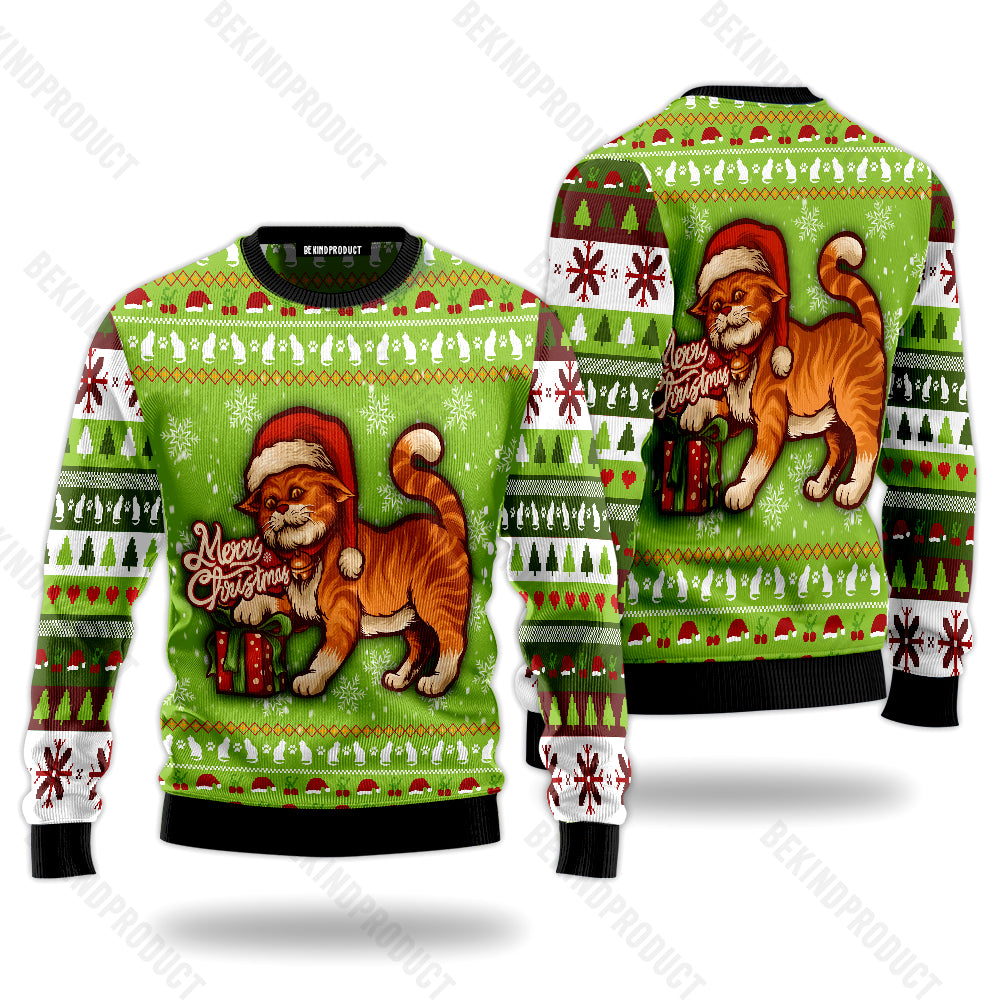 Funny Cat Merry Christmas Ugly Christmas Sweater For Men & Women Christmas Gift Sweater USN2045 - WeCustomit