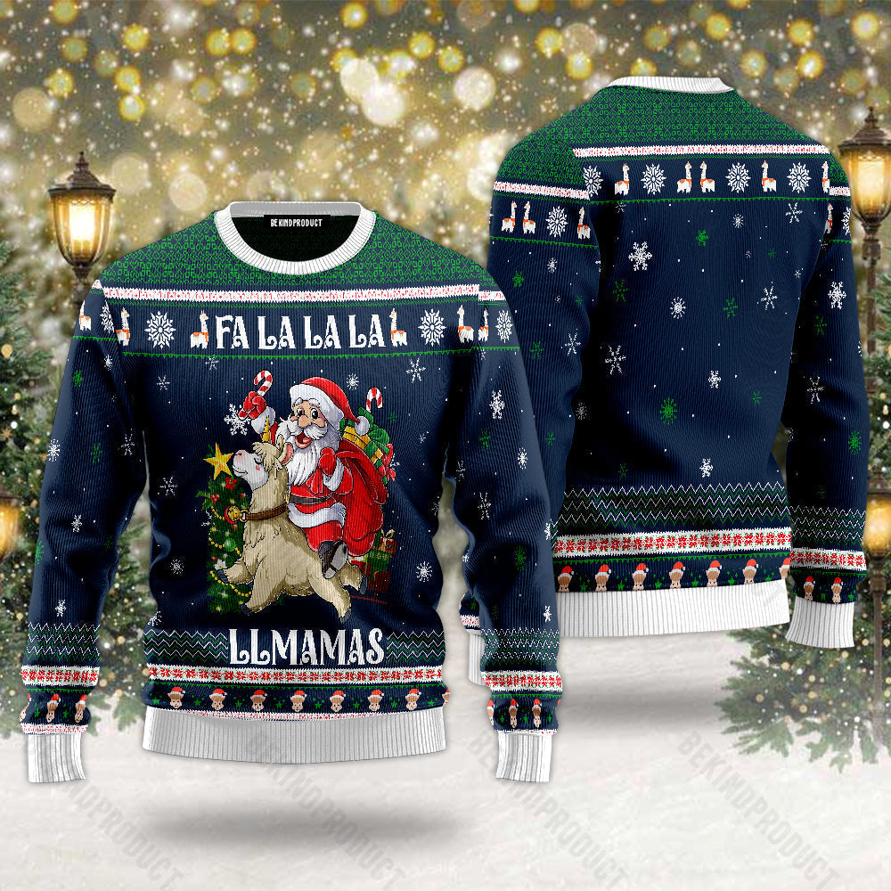 Llama Christmas Ugly Christmas Sweater For Men & Women Christmas Gift Sweater USN2047 - WeCustomit