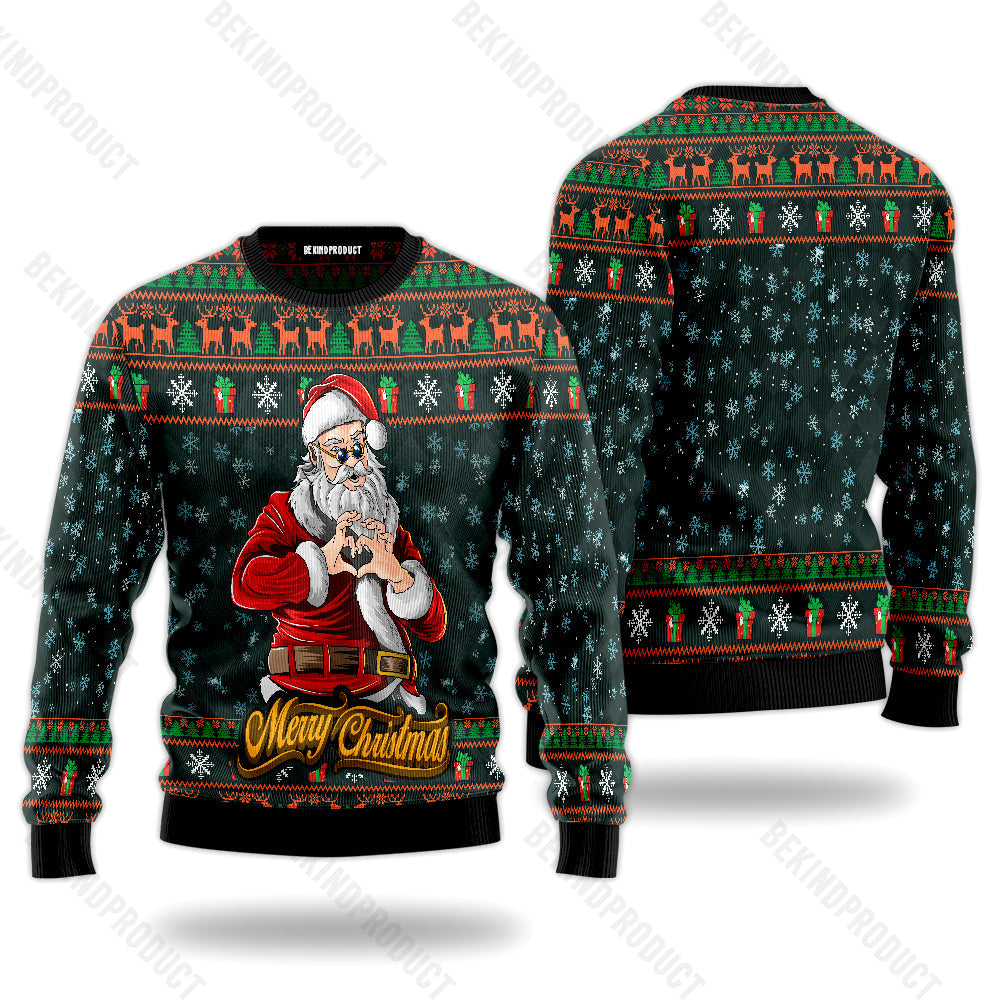 Merry Christmas Santa Claus Ugly Christmas Sweater For Men & Women Christmas Gift Sweater USN2051 - WeCustomit