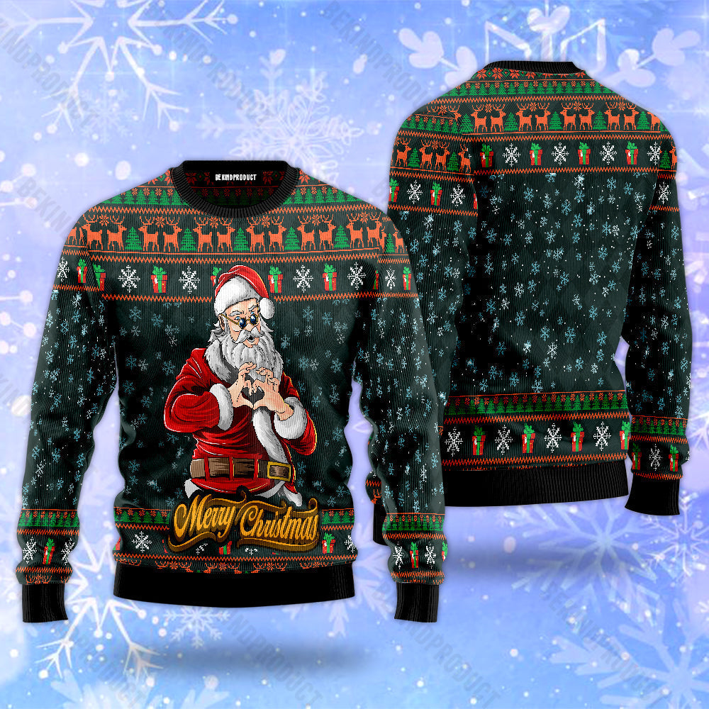 Merry Christmas Santa Claus Ugly Christmas Sweater For Men & Women Christmas Gift Sweater USN2051 - WeCustomit