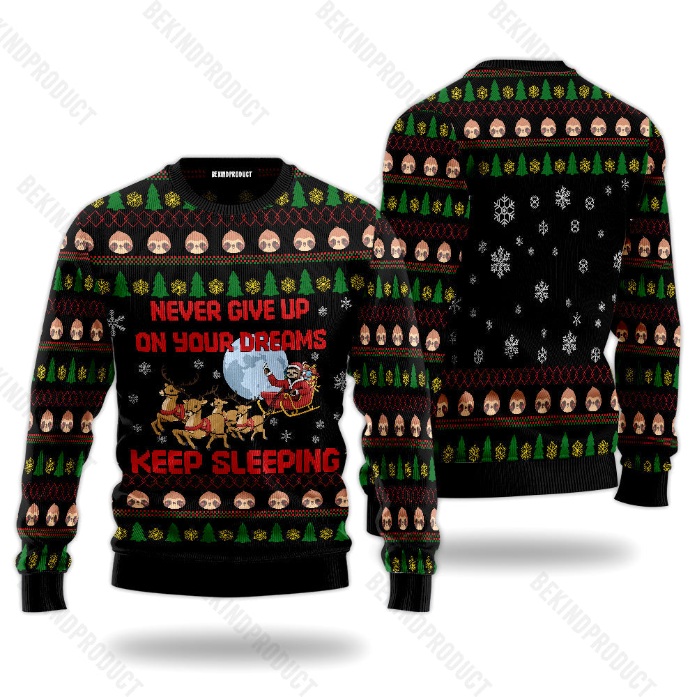 Christmas Sloth Santa Claus Ugly Christmas Sweater For Men & Women Christmas Gift Sweater USN2060 - WeCustomit