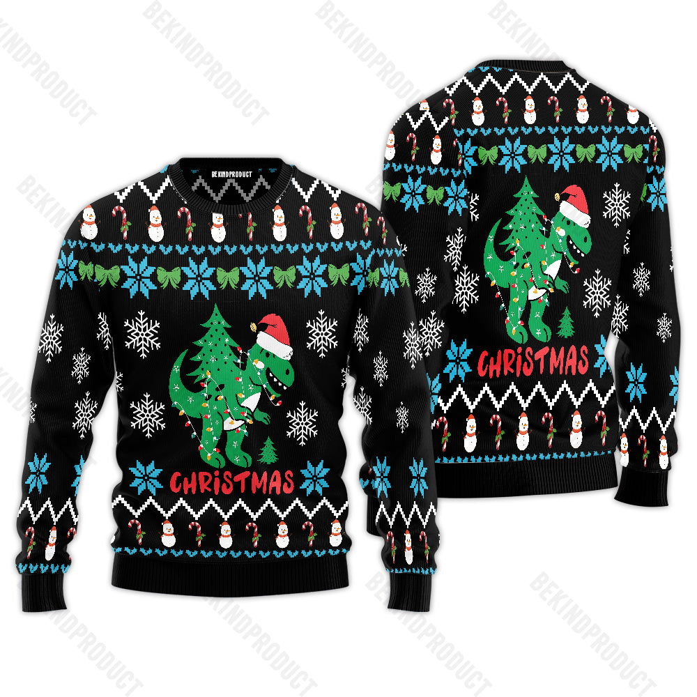 Dinosaur Ugly Christmas Sweater For Men & Women Christmas Gift Sweater USN3001 - WeCustomit