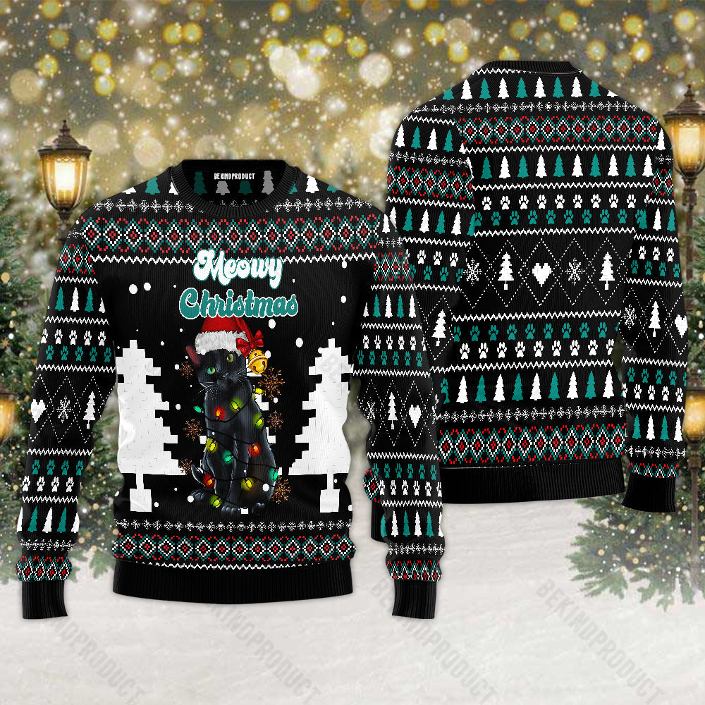 Meowy Christmas Ugly Christmas Sweater For Men & Women Christmas Gift Sweater USN3003 - WeCustomit
