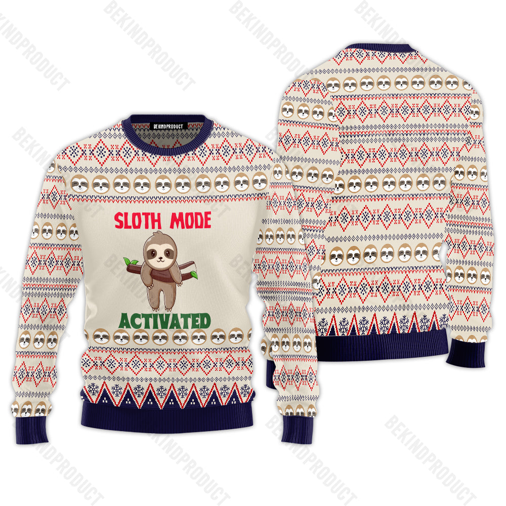 Sloth Mode Ugly Christmas Sweater For Men & Women Christmas Gift Sweater USN3005 - WeCustomit