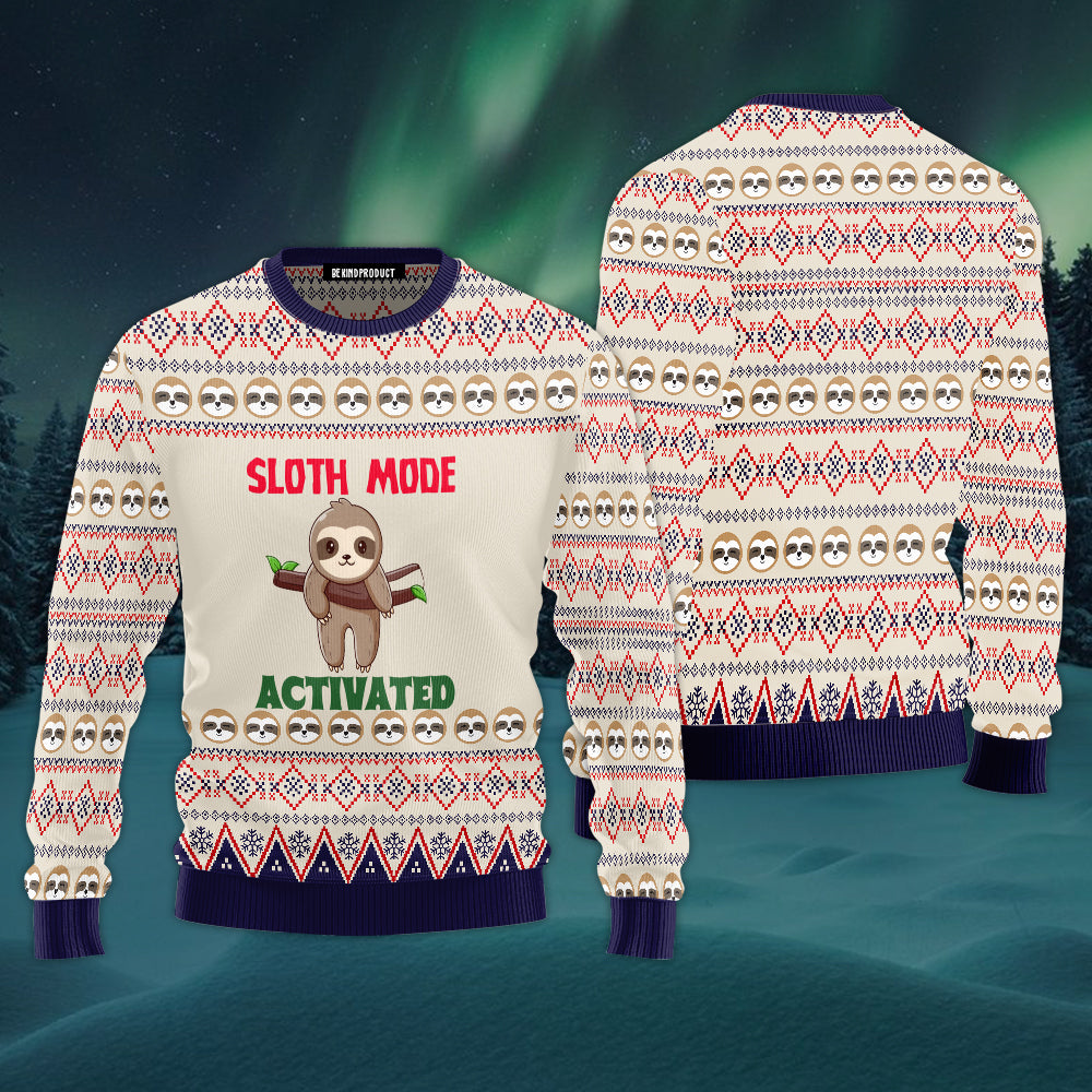Sloth Mode Ugly Christmas Sweater For Men & Women Christmas Gift Sweater USN3005 - WeCustomit