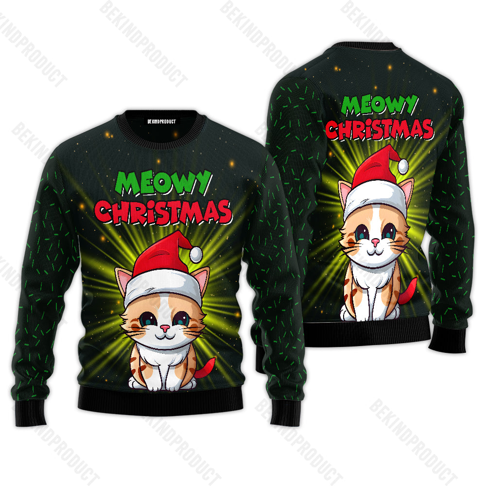 Meowy Christmas Ugly Christmas Sweater For Men & Women Christmas Gift Sweater USN3008 - WeCustomit