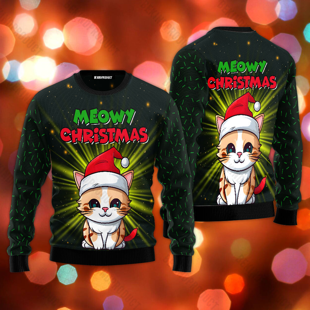 Meowy Christmas Ugly Christmas Sweater For Men & Women Christmas Gift Sweater USN3008 - WeCustomit