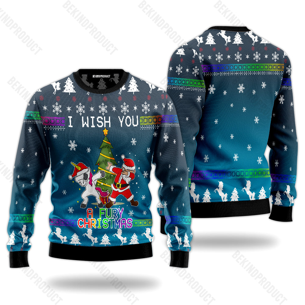 I Wish You A Fury Christmas Ugly Christmas Sweater For Men & Women Christmas Gift Sweater USN3014 - WeCustomit