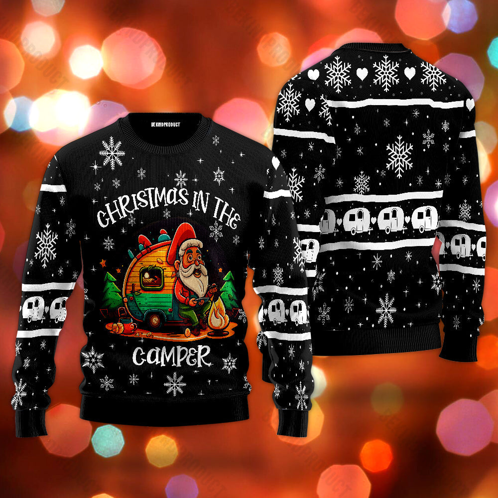 Christmas In The Camper Ugly Christmas Sweater For Men & Women Christmas Gift Sweater USN3025 - WeCustomit