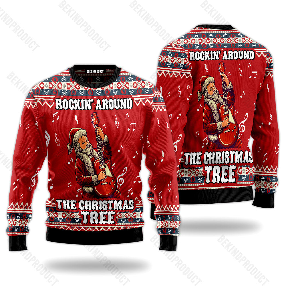 The Guitarist Santa Claus Ugly Christmas Sweater For Men & Women Christmas Gift Sweater USN3031 - WeCustomit