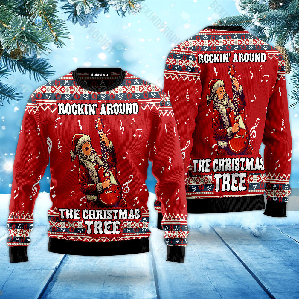 The Guitarist Santa Claus Ugly Christmas Sweater For Men & Women Christmas Gift Sweater USN3031 - WeCustomit
