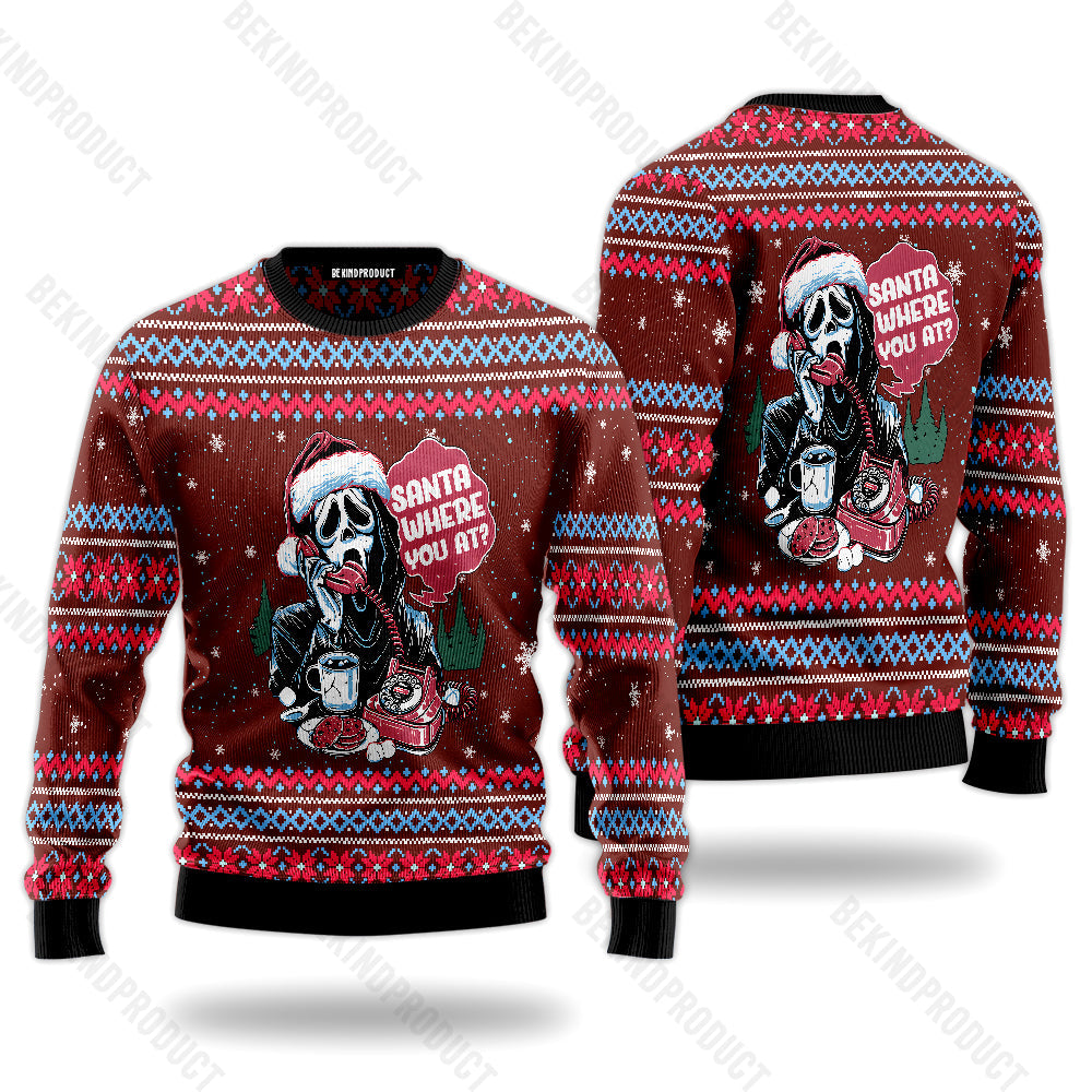 Funny Santa Where You At Ugly Christmas Sweater For Men & Women Christmas Gift Sweater USN3038 - WeCustomit