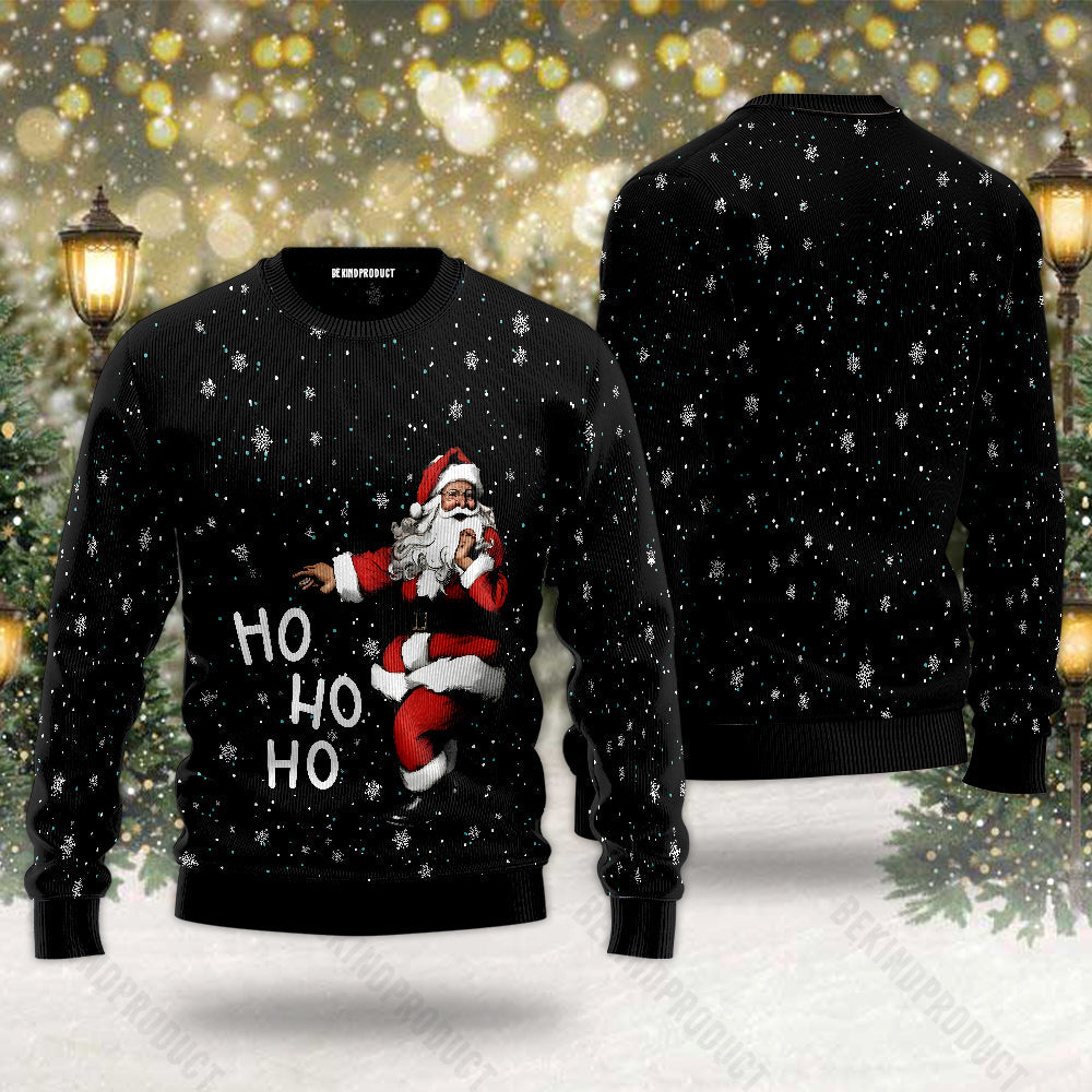 Funny Ho Ho Ho Santa Claus Ugly Christmas Sweater For Men & Women Christmas Gift Sweater USN3045 - WeCustomit