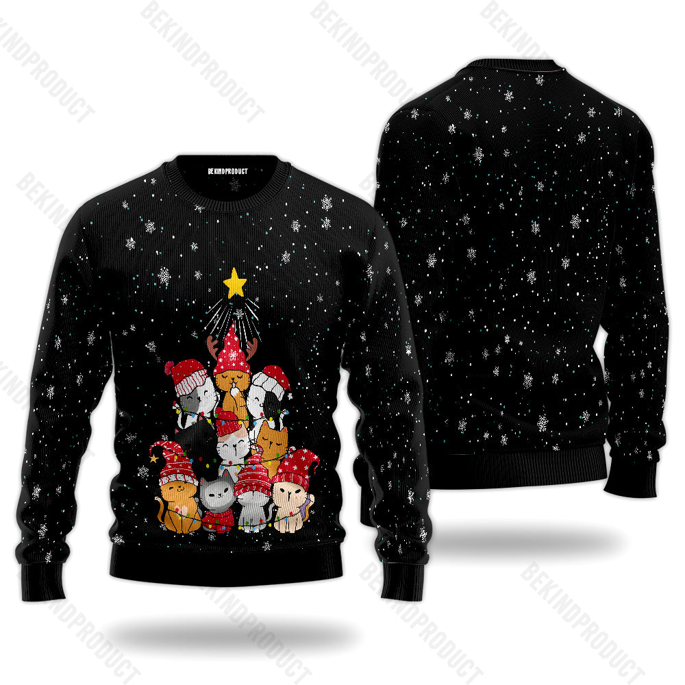Funny Cats Christmas Tree Ugly Christmas Sweater For Men & Women Christmas Gift Sweater USN3049 - WeCustomit