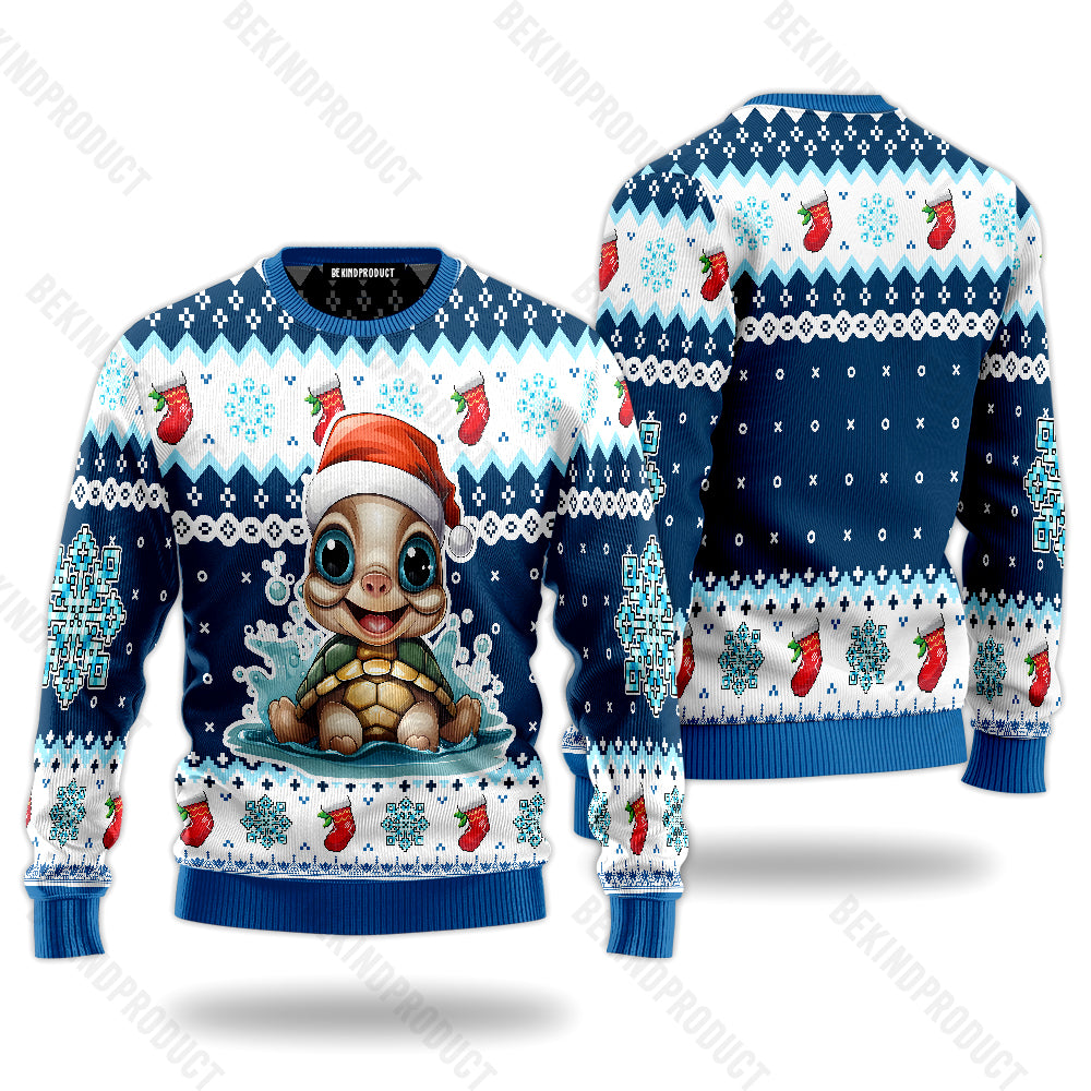 Turtle Santa Hat Ugly Christmas Sweater For Men & Women Christmas Gift Sweater USN3050 - WeCustomit