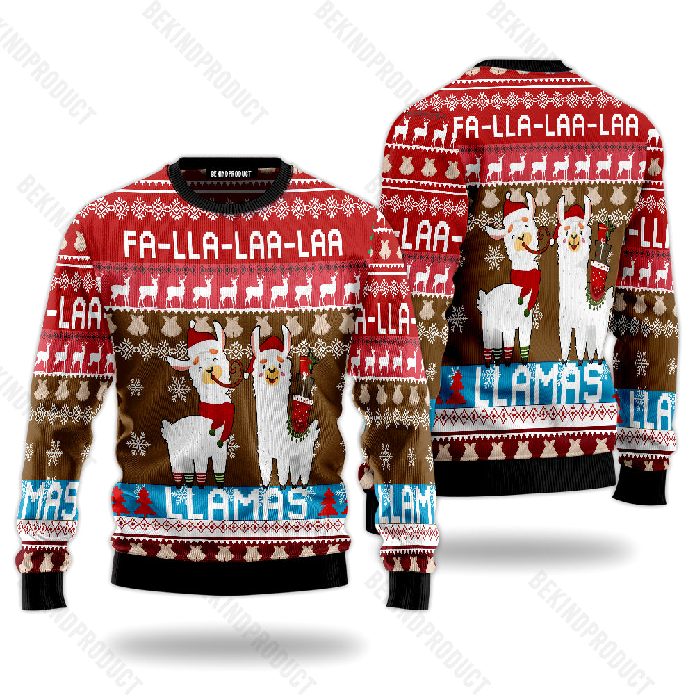 Christmas Llama Ugly Christmas Sweater For Men & Women Christmas Gift Sweater USN3058 - WeCustomit