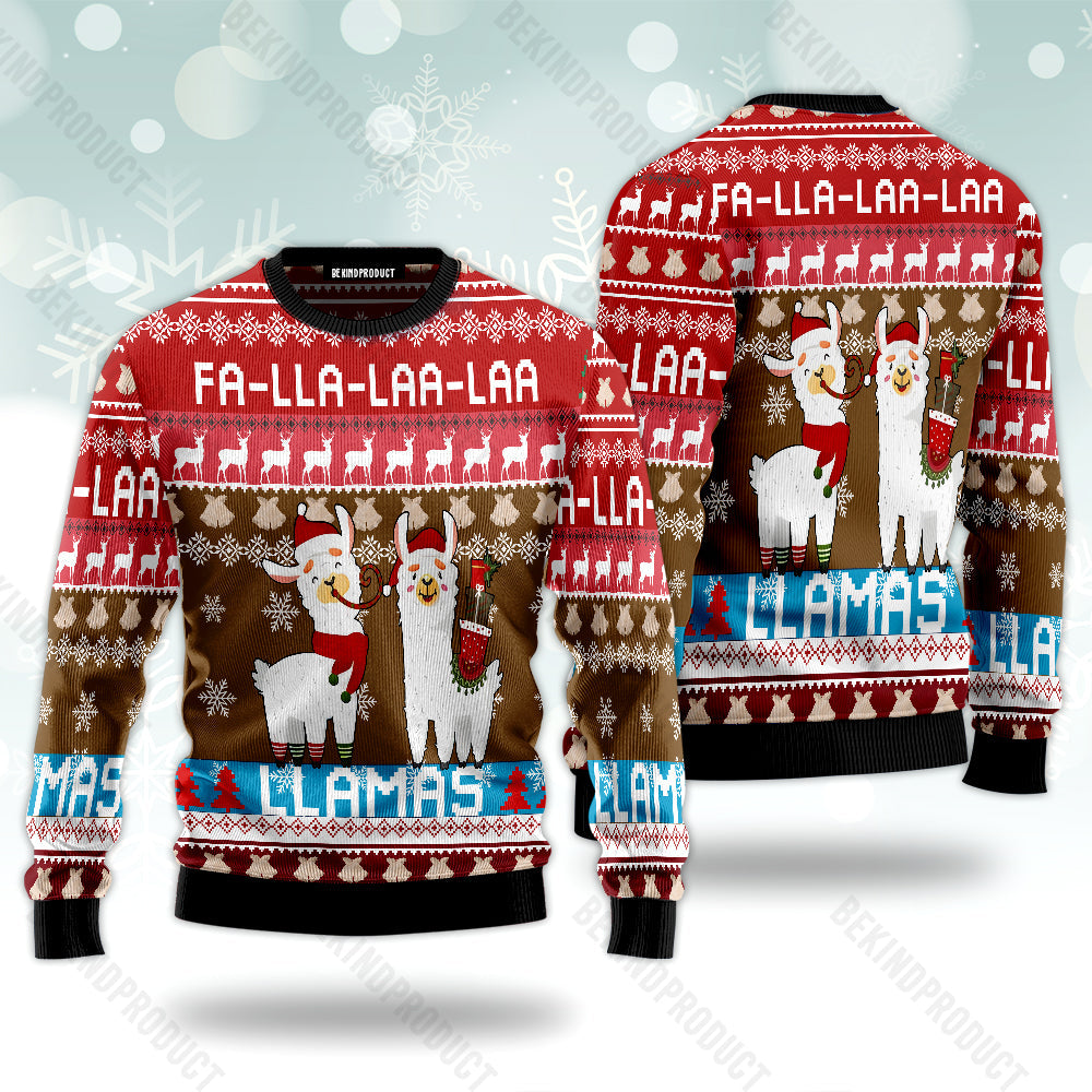 Christmas Llama Ugly Christmas Sweater For Men & Women Christmas Gift Sweater USN3058 - WeCustomit