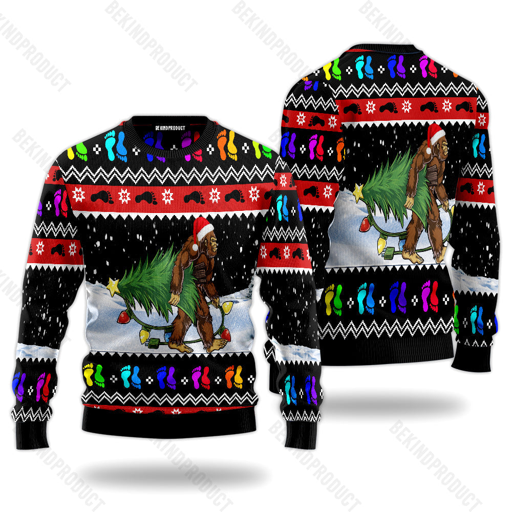 Bigfoot Believe Christmas Ugly Christmas Sweater For Men & Women Christmas Gift Sweater USN3064 - WeCustomit