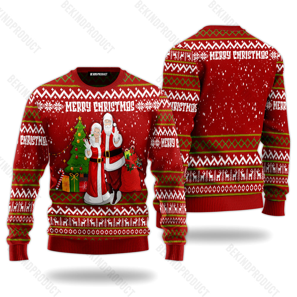 Santa And Mrs Claus Ugly Christmas Sweater For Men & Women Christmas Gift Sweater USN3065 - WeCustomit