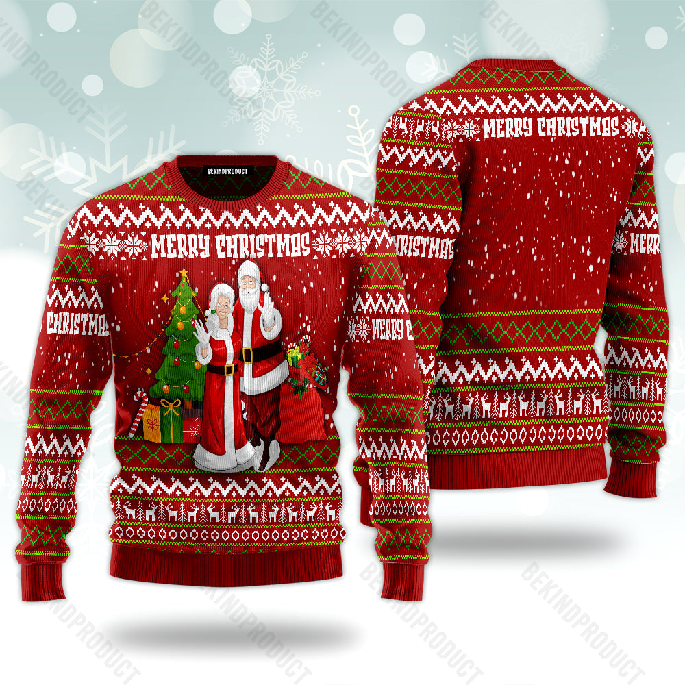 Santa And Mrs Claus Ugly Christmas Sweater For Men & Women Christmas Gift Sweater USN3065 - WeCustomit
