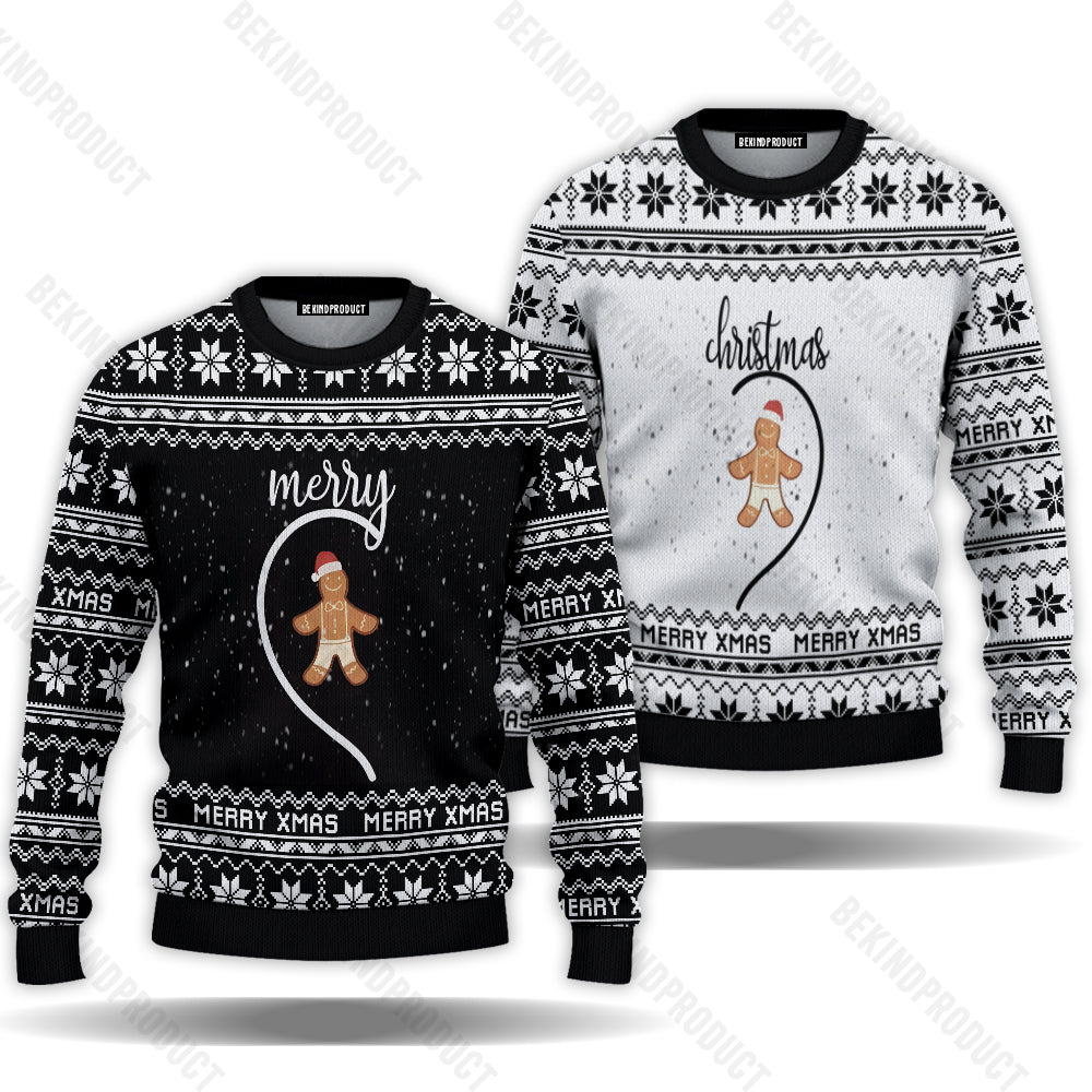 Gingerbread Merry Christmas Couple Ugly Christmas Sweater Christmas Gift Anniversary Sweater USNC1013 - WeCustomit