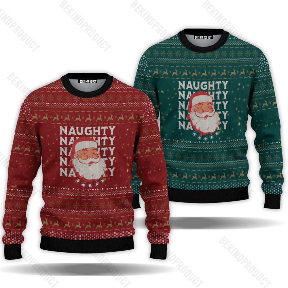 Santa Naughty Nice Nice Couple Ugly Christmas Sweater Christmas Gift Anniversary Sweater USNC1021 - WeCustomit