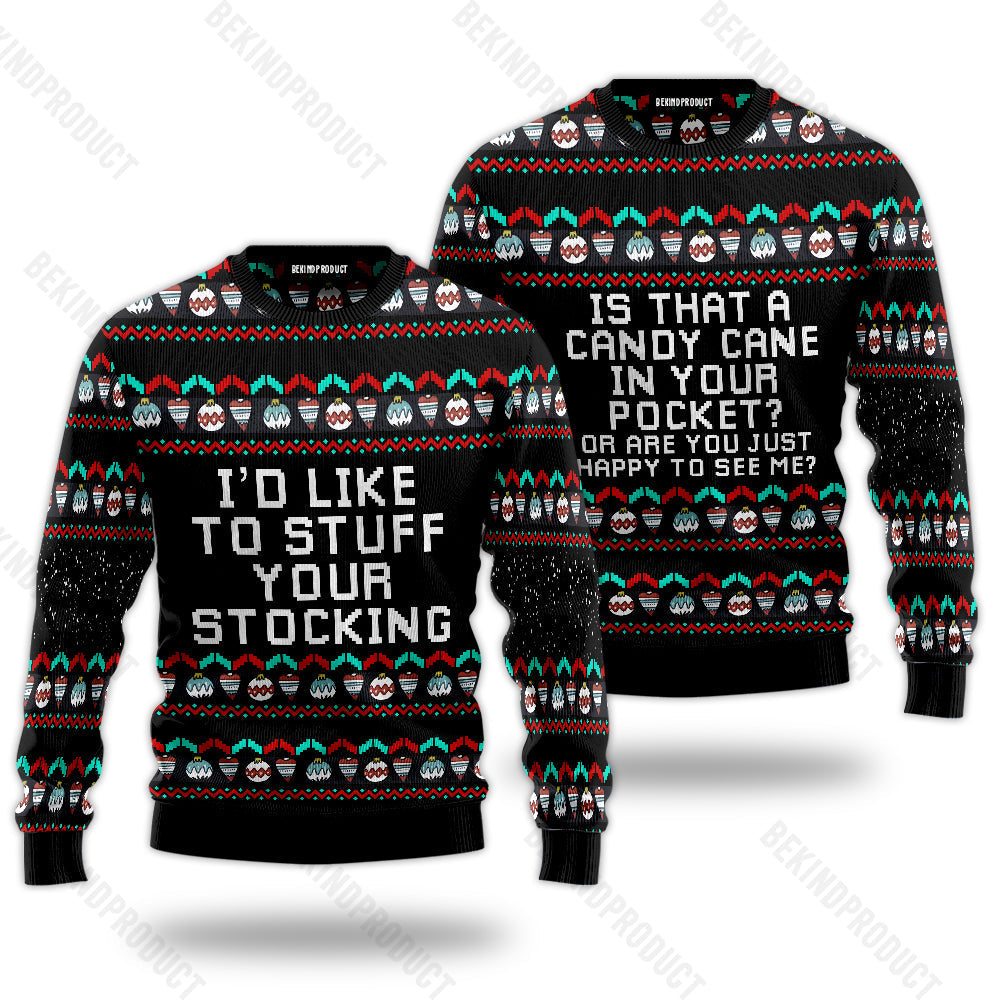 Is That A Candy Cane Couple Ugly Christmas Sweater Christmas Gift Anniversary Sweater USNC1032 - WeCustomit