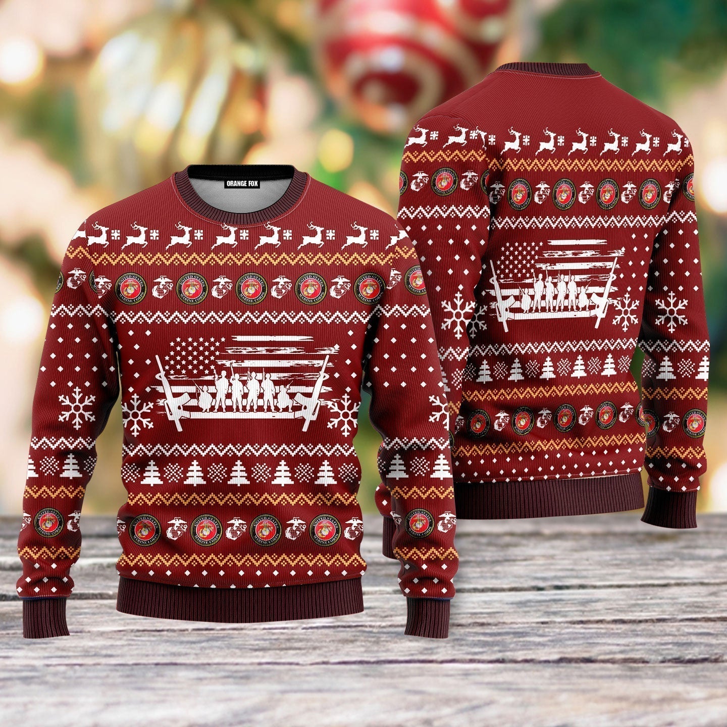 U.S Marine Corps Ugly Christmas Sweater - WeCustomit