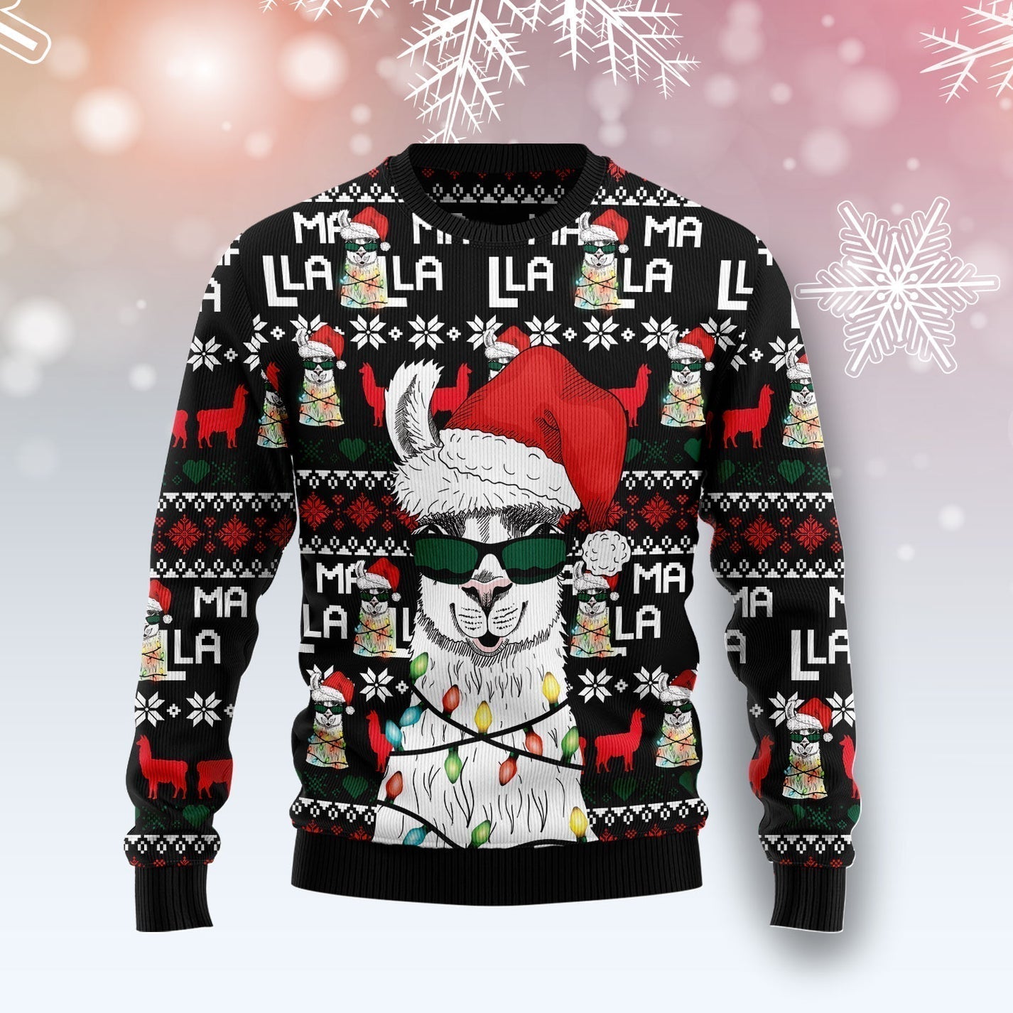 Funny Llama Ugly Christmas Sweater For Men & Women Christmas Gift Sweater US1710 - WeCustomit
