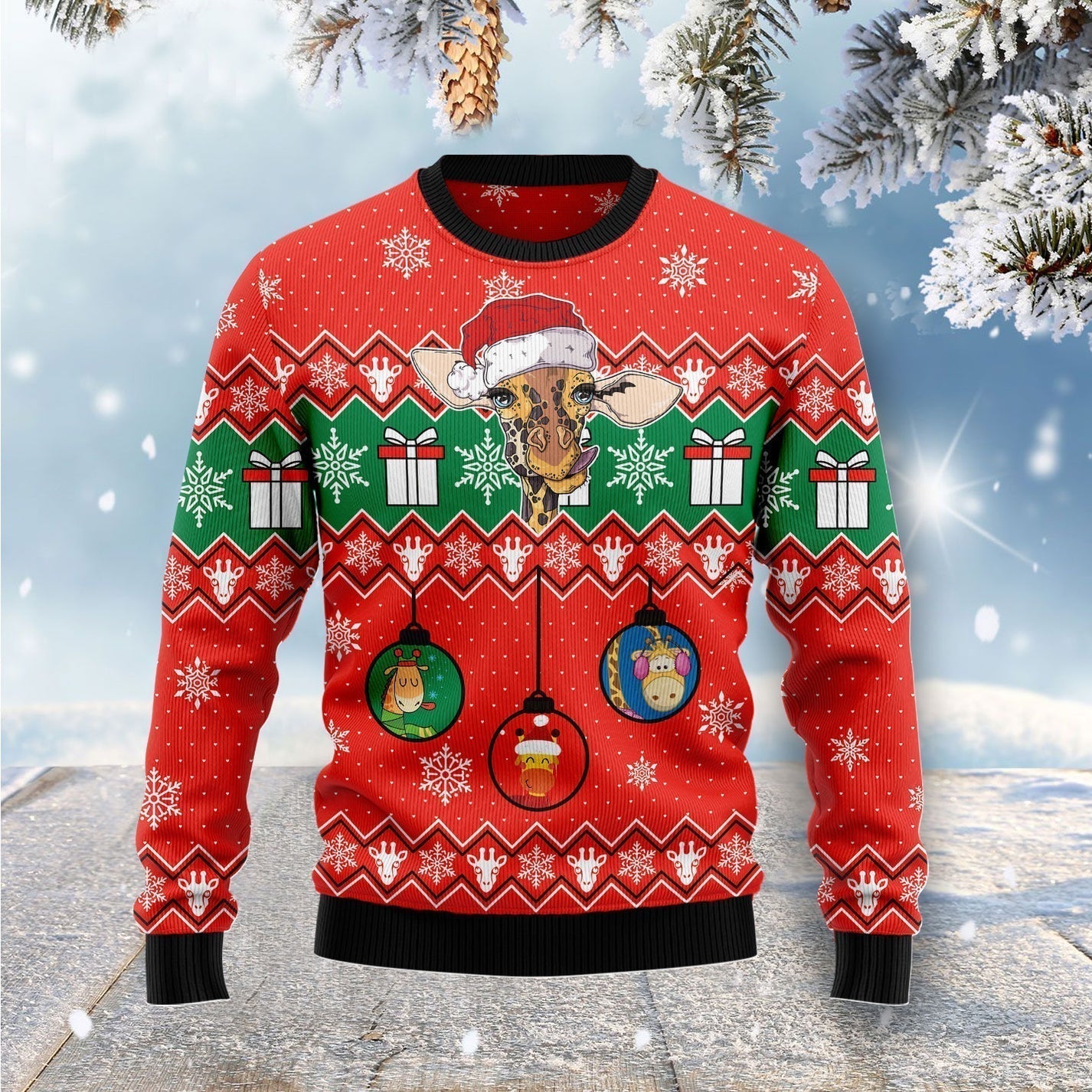 Lovely Giraffe Ugly Christmas Sweater For Men & Women Christmas Gift Sweater US1509 - WeCustomit