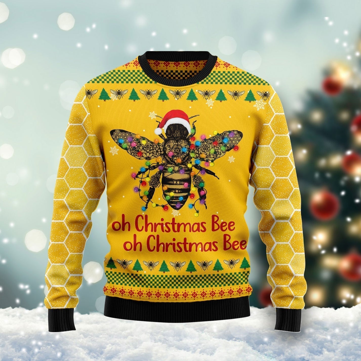 Oh Christmas Bee Ugly Christmas Sweater For Men & Women Christmas Gift Sweater US1479 - WeCustomit