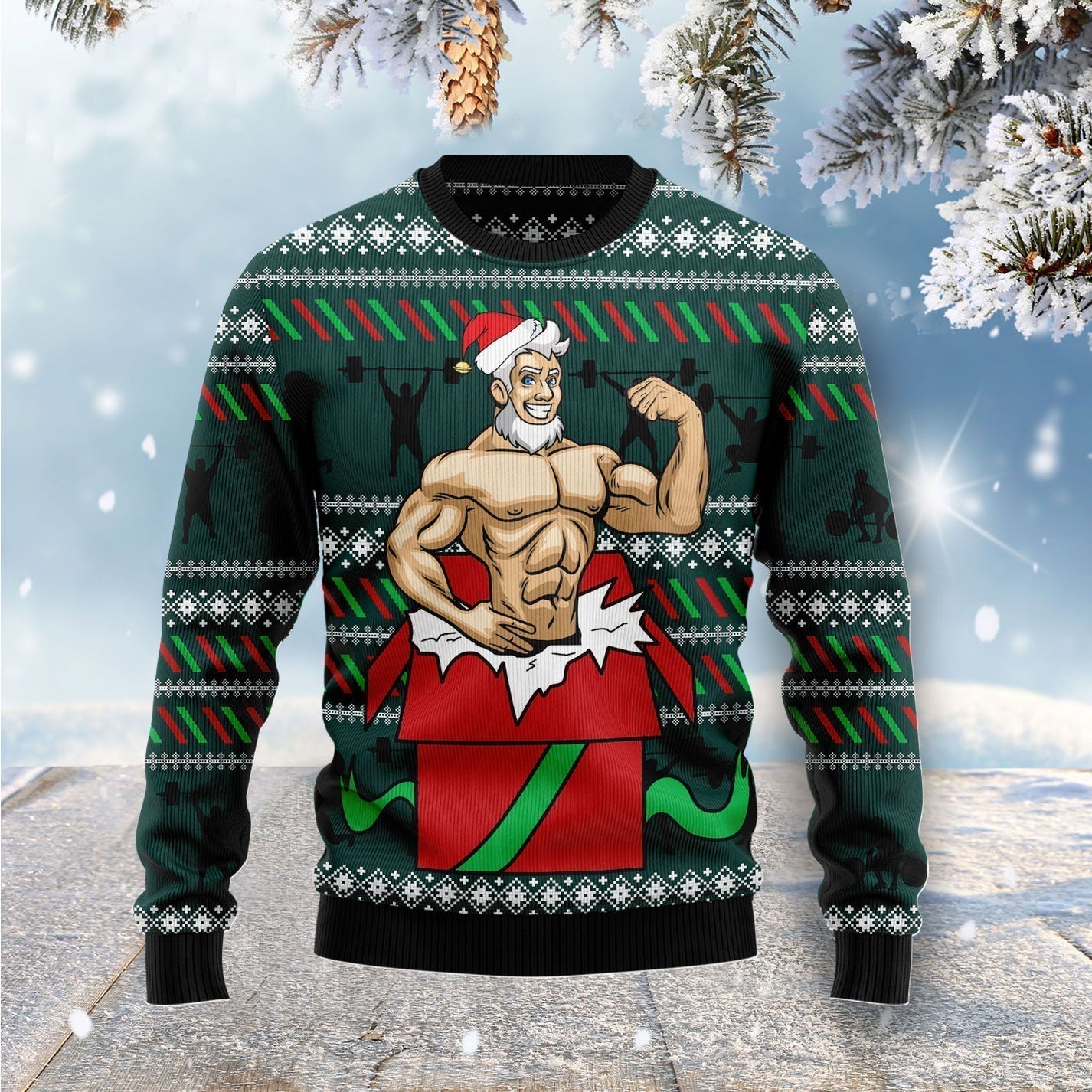 Santa Gymnastic Ugly Christmas Sweater For Men & Women Christmas Gift Sweater US1508 - WeCustomit