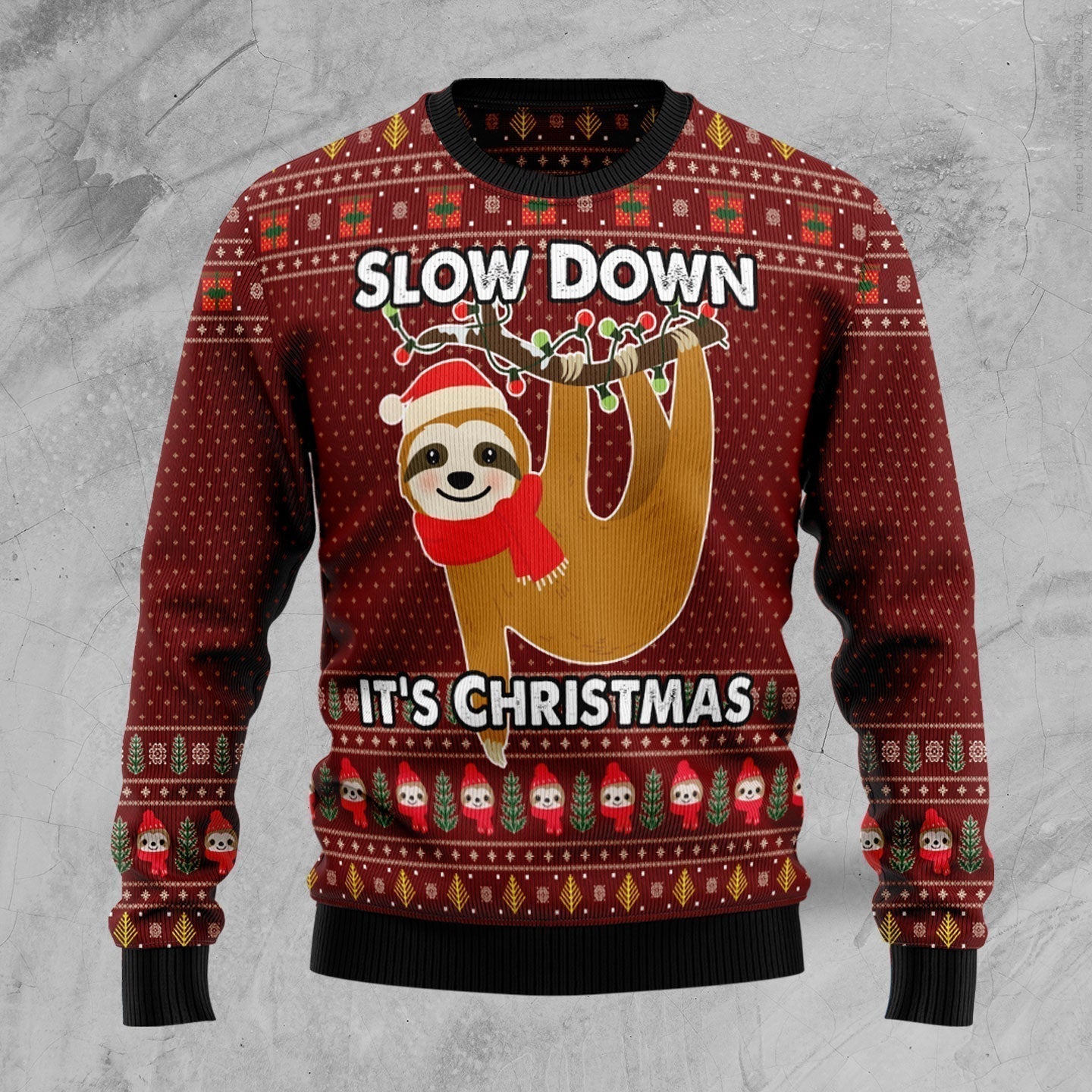 Sloth Slow Down Ugly Christmas Sweater For Men & Women Christmas Gift Sweater US1867 - WeCustomit
