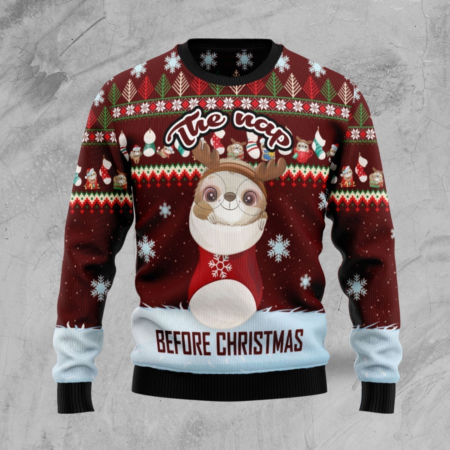 The Nap Before Christmas Sloth Ugly Christmas Sweater For Men & Women Christmas Gift Sweater US1871 - WeCustomit