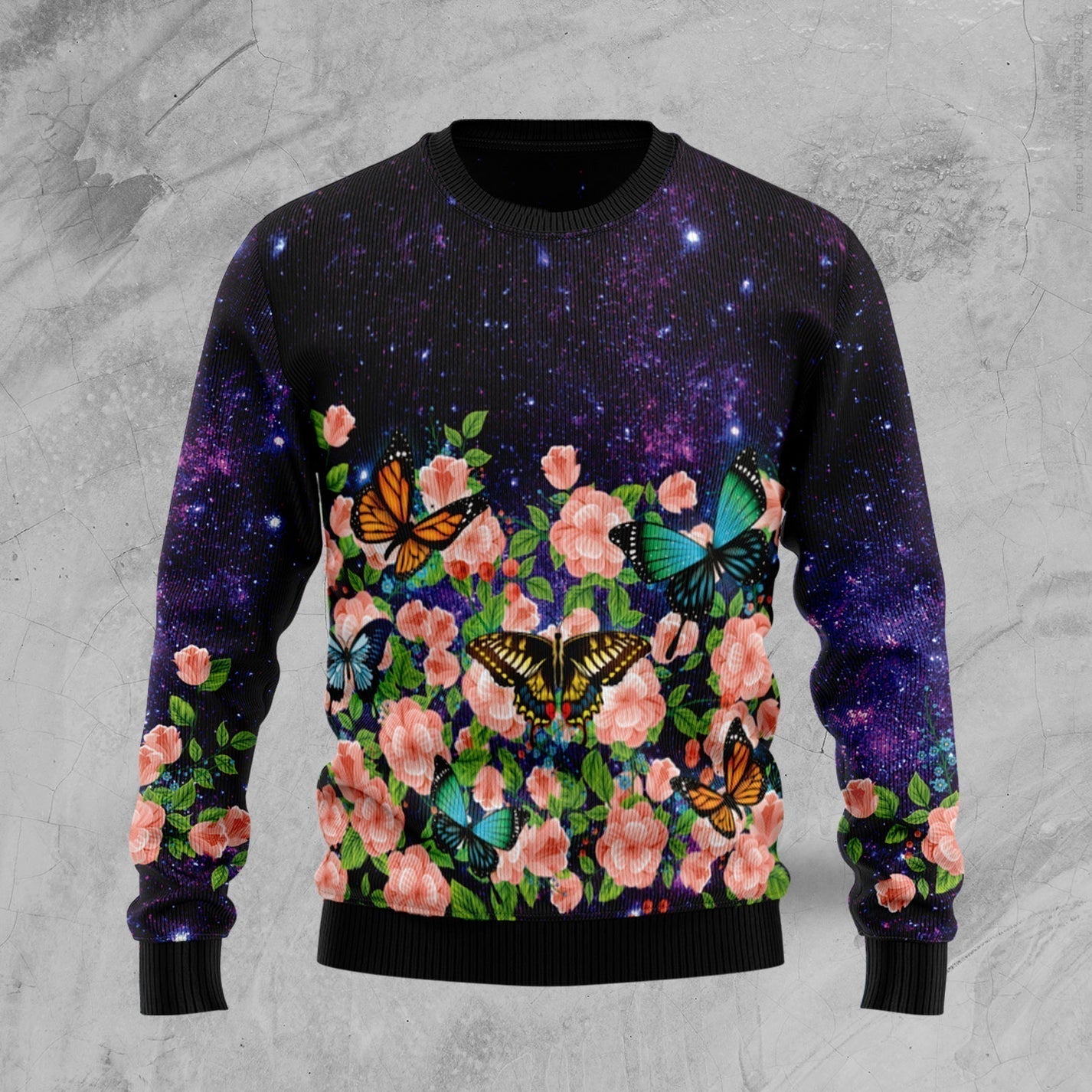 Butterfly Flowers Ugly Christmas Sweater For Men & Women Christmas Gift Sweater US3116 - WeCustomit
