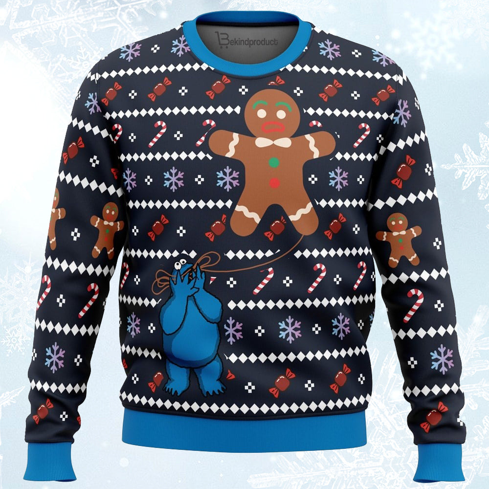 Ugly Cookie! Cookie Monster Ugly Christmas Sweater For Men & Women Christmas Gift Sweater PT393 - WeCustomit