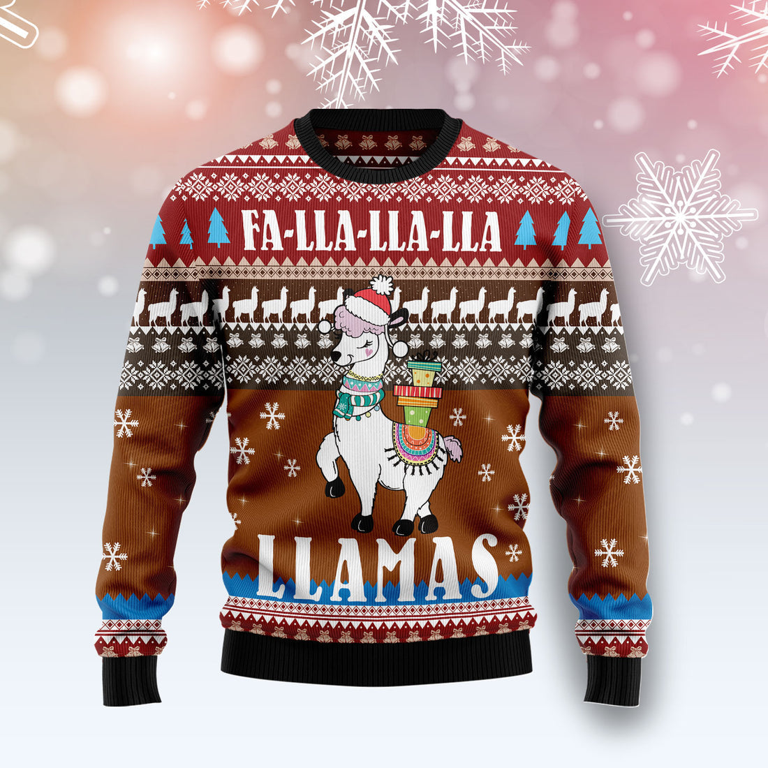 Fa Lla Lla Llamas Ugly Christmas Sweater For Men & Women Christmas Gift Sweater US3613 - WeCustomit