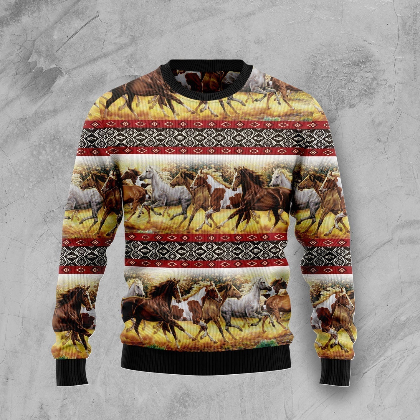 Horse Native American Pattern Ugly Christmas Sweater For Men & Women Christmas Gift Sweater US3605 - WeCustomit