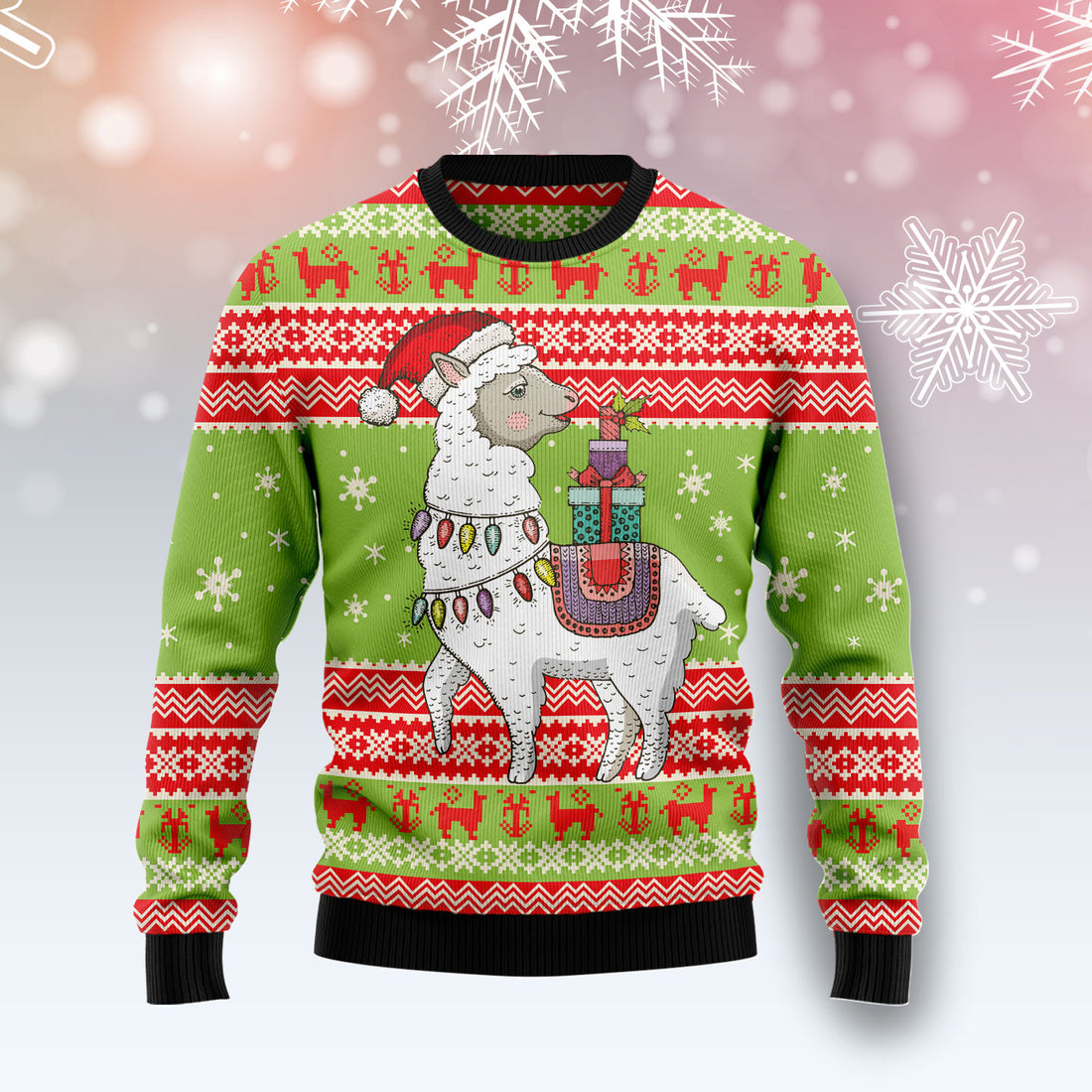 Love Llama Ugly Christmas Sweater For Men & Women Christmas Gift Sweater US2859 - WeCustomit