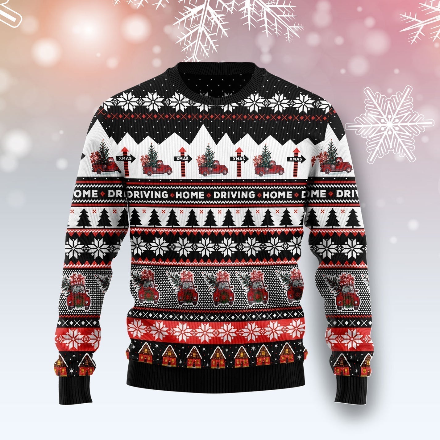 Truck Driving Home Ugly Christmas Sweater For Men & Women Christmas Gift Sweater US3341 - WeCustomit