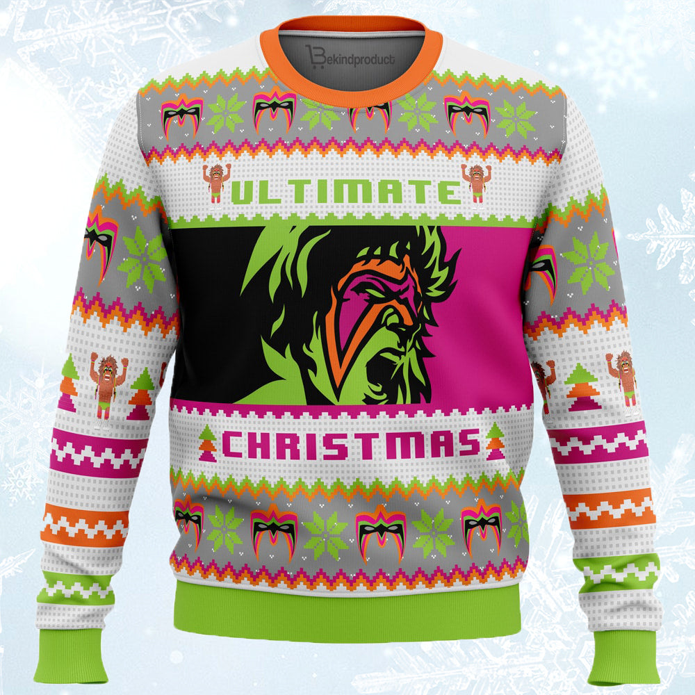 Ultimate Warrior Christmas Ugly Christmas Sweater For Men & Women Christmas Gift Sweater PT782 - WeCustomit