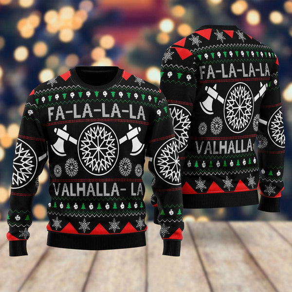 Viking Valhalla Xmas Ugly Christmas Sweater For Men & Women Christmas Gift Sweater US1628 - WeCustomit