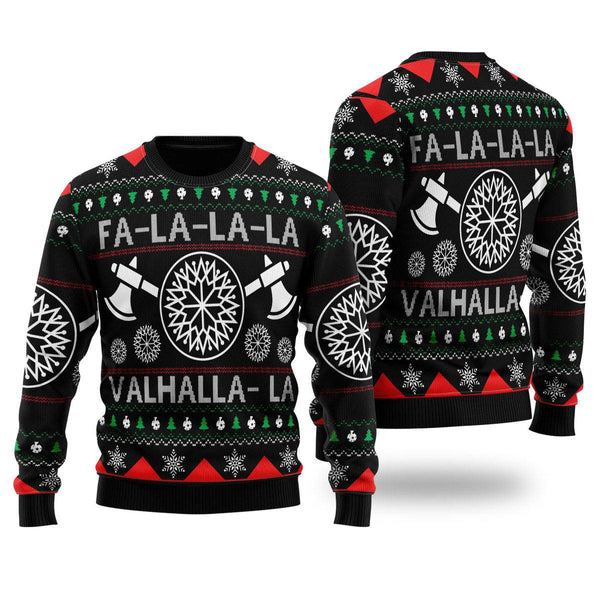 Viking Valhalla Xmas Ugly Christmas Sweater For Men & Women Christmas Gift Sweater US1628 - WeCustomit