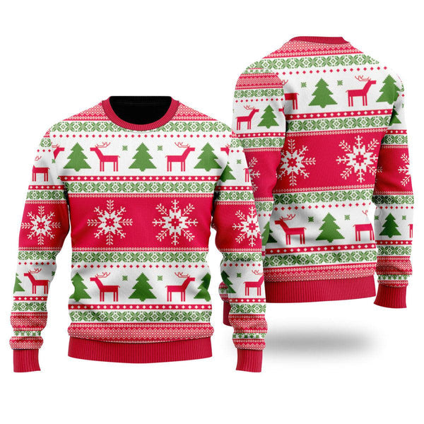 Vintage Holiday Time Pattern Ugly Christmas Sweater For Men & Women Christmas Gift Sweater US2049 - WeCustomit