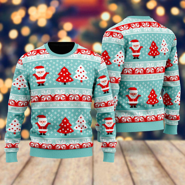 Vintage Santa Light Up Pattern Ugly Christmas Sweater For Men & Women Christmas Gift Sweater US2048 - WeCustomit